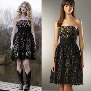 NWT MILLY NEW YORK Strapless Floral Lace Dress 10